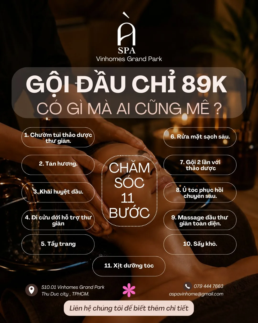 GỘI THƯ GIÃN 30 PHÚT TẠI À SPA – CHỈ VỚI 89K.