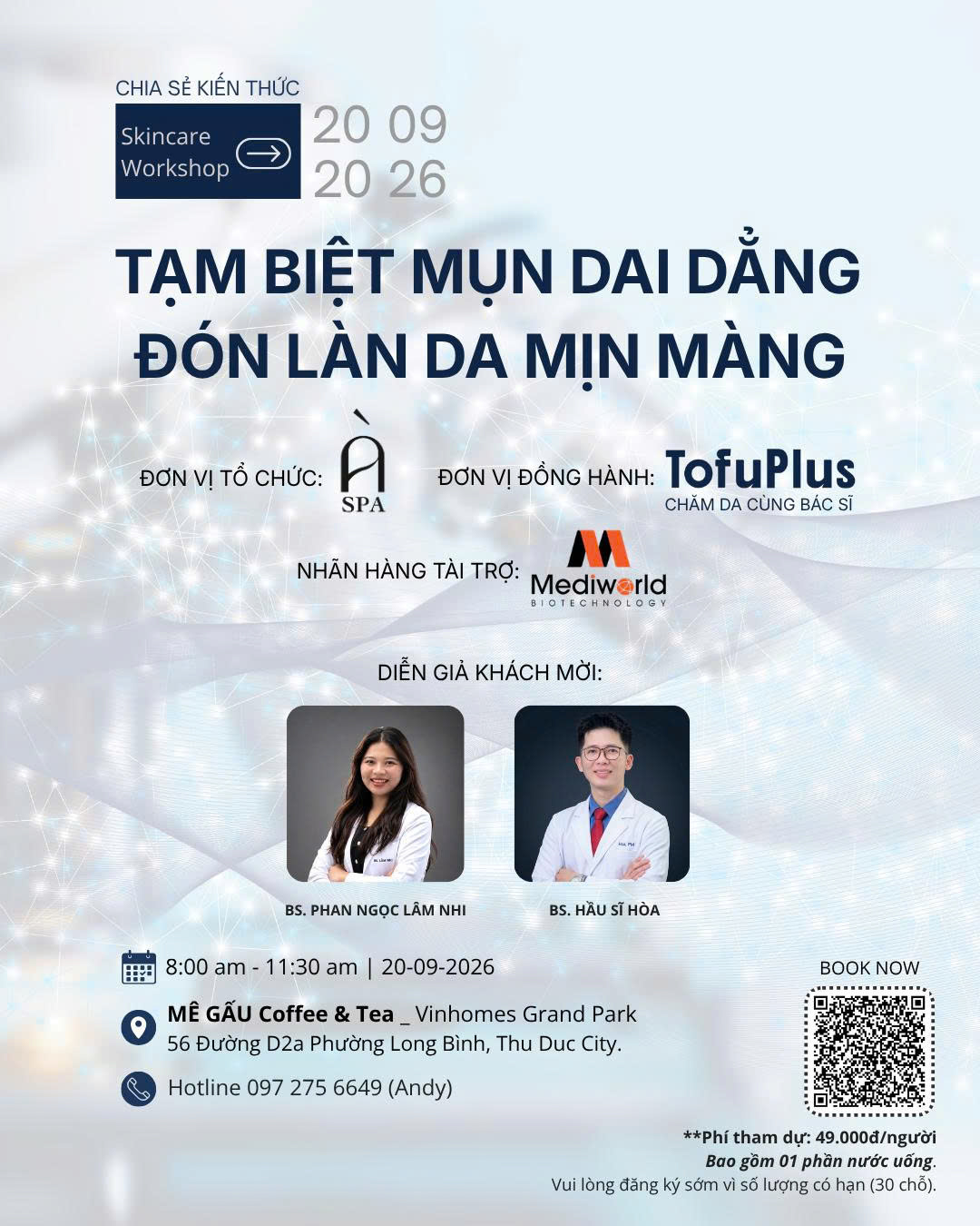 Thông tin Skincare Workshop ngày 20 tháng 9 năm 2026