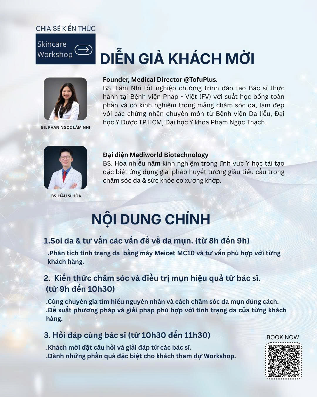 Diễn giả và nội dung chính của Skincare Workshop